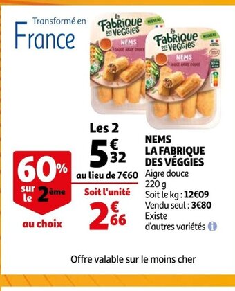 Auchan Nems La Fabrique es veggies offre
