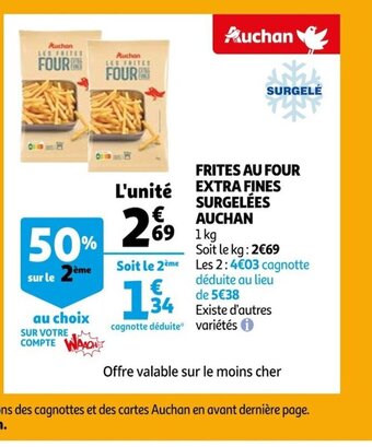 Auchan Frites Au Four Extra Fines Surgelées Auchan offre