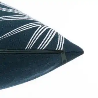 Coussin tuft feuilles - l 40 x l 40 cm - bleu canard - atmosphera
