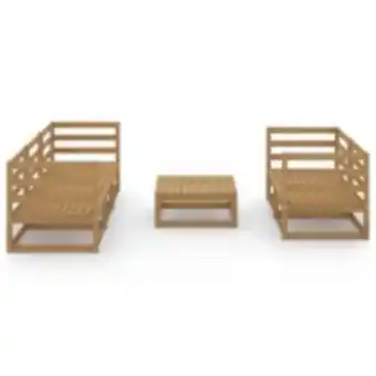 E.Leclerc Brico Vidaxl salon de jardin 6 pcs marron miel bois de pin massif offre