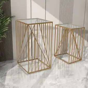 Table d'appoint design dorée (lot de 2) himalaya