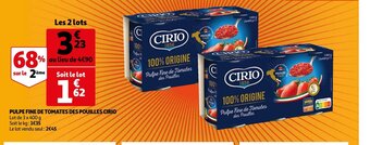 Auchan Pulpe Fine de Tomates des Pouilles Cirio offre