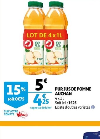Auchan Pur Jus de Pomme auchan offre