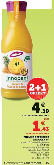 Super U Pur Jus Refrigere Innocent offre