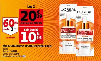 Auchan Serum Vitamines C Revetalif l'Oreal Paris offre