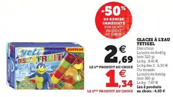 Super U Glaces à l'Eau Yestigel offre