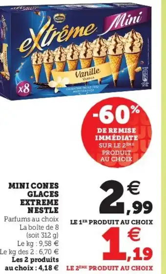 Super U Mini Cones Glaces Extreme Nestle offre
