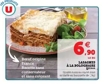 Super U Lasagnes à la bolognaise u offre