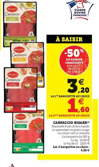 Super U Carpaccio bigard offre
