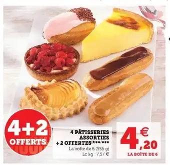 Super U 4 Pâtisseries assorties offre