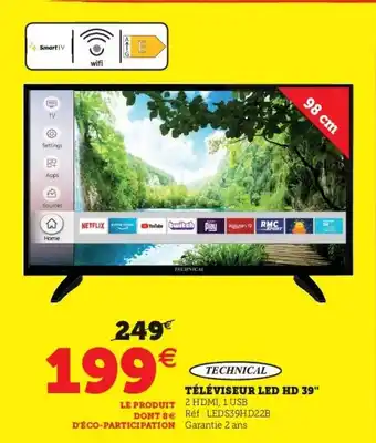 Super U Téléviseur led hd 39 offre