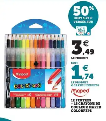 12 Feutres + 15 crayons de couleur maped colorpeps