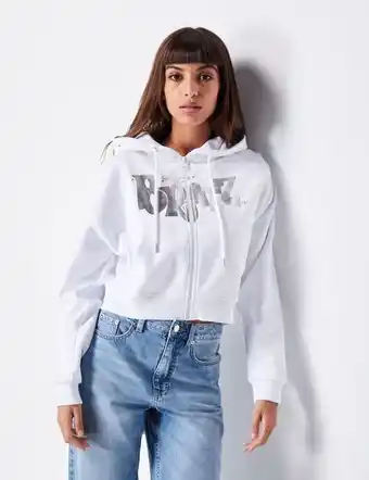 Sweat à capuche zippé blanc bratz