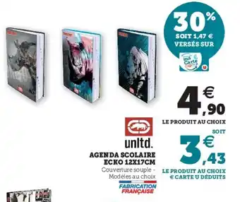 Super U Agenda scolaire ecko offre