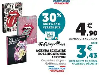 Super U Agenda scolaire rolling stones offre