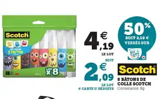 Super U 8 Bâtons de colle scotch offre