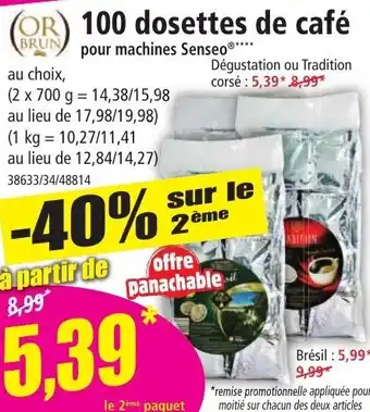 Norma 100 Dosettes de Café offre