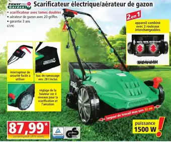 Norma Scarificateur Électrique/ Aérateur de Gazon offre