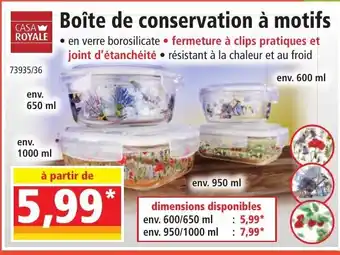 Norma Boîte de Conservation à Motifs offre