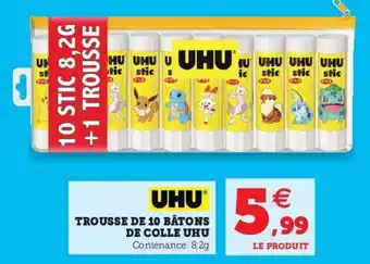Super U Trousse de 10 bâtons de colle uhu offre