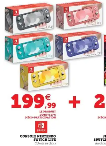 Super U Console nintendo switch lite offre