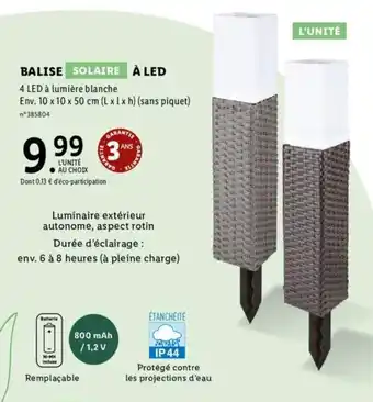 Lidl Balise Solaire à LED offre