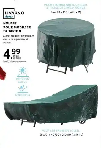 Lidl Housse Pour Mobilier de Jardin offre