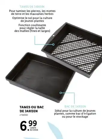 Tamis ou Bac de Jardin