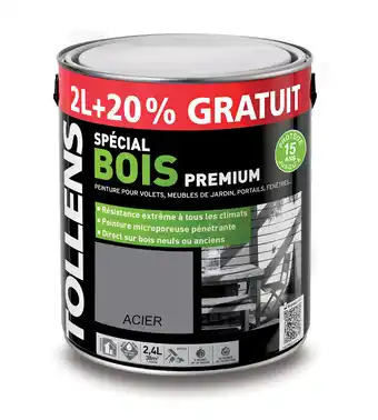 Castorama Peinture bois extérieur premium acier tollens 2l + 20% gratuit offre