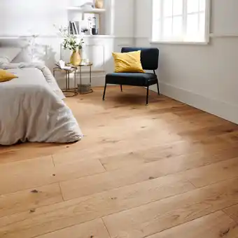 Castorama Parquet contrecollé clipsable en chêne goodhome marcy finition huilée coloris naturel l.18 x ép.1,4 cm offre