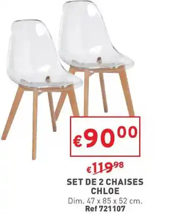 Set de 2 chaises chloe