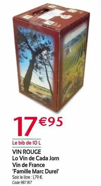 RAGT Jardin & Maison Vin rouge lo vin de cada jorn vin de france 'famille marc durel' offre