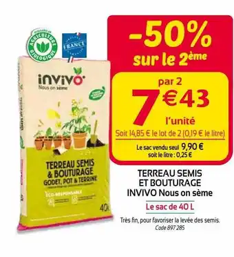 RAGT Jardin & Maison Terreau semis et bouturage invivo nous on sème offre