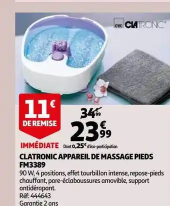 Auchan Clatronic appareil de massage pieds fm3389 offre