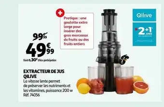 Auchan Extracteur de jus qilive offre