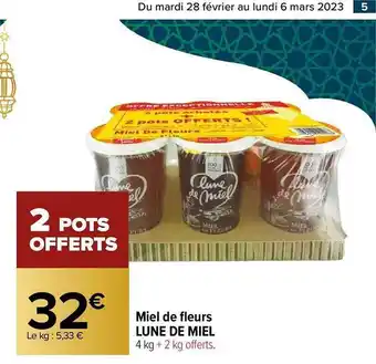 Carrefour Miel de fleurs lune de miel offre