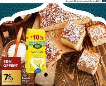 Carrefour Semoule zakia offre