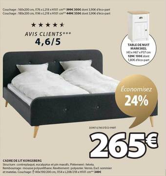JYSK Cadre de lit kongsberg offre