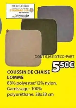 JYSK Coussin de chaise lomme offre
