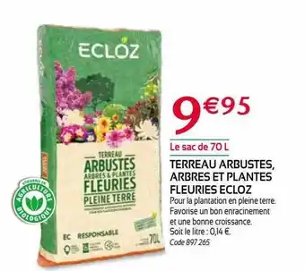 RAGT Jardin & Maison Terreau arbustes, arbres et plantes fleuries ecloz offre