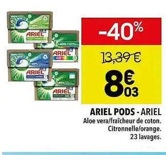 Supeco Ariel pods - ariel offre