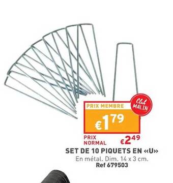 Trafic Set de 10 piquets en «u» offre