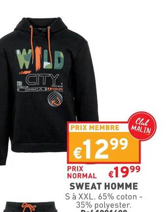 Trafic Sweat homme offre