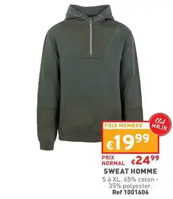 Trafic Sweat homme offre