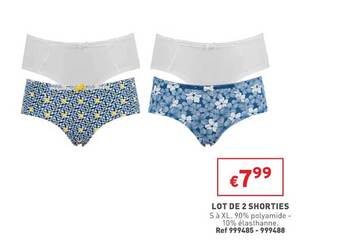 Trafic Lot de 2 shorties offre