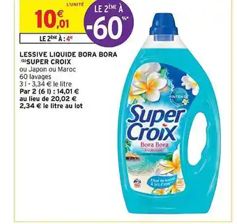 Intermarché Hyper Lessive liquide bora bora super croix offre