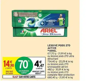 Intermarché Hyper Lessive pods 27d active ariel offre