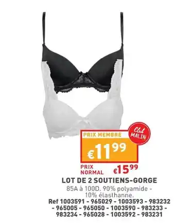 Trafic Lot de 2 soutiens-gorge offre