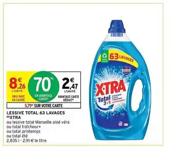 Intermarché Hyper Lessive total 63 lavages xtra offre