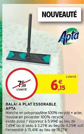 Intermarché Hyper Balai à plat essorable apta offre